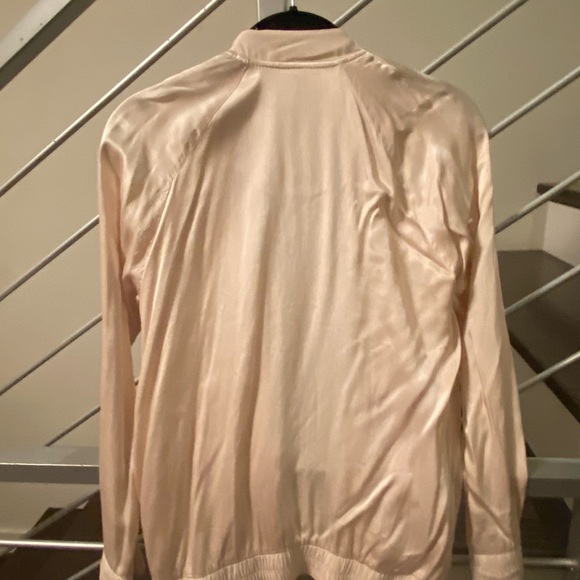 MONROW Silk Bomber Jacket, Cream, size XS/S. - Picture 2 of 2
